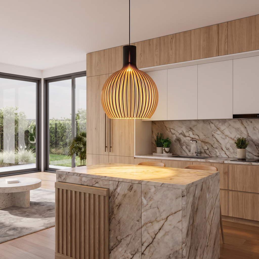 Sicalu Aska wooden pendant light image 3