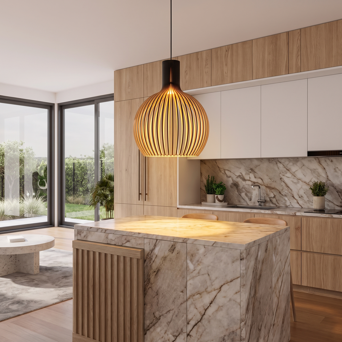 Sicalu Aska wooden pendant light image 3