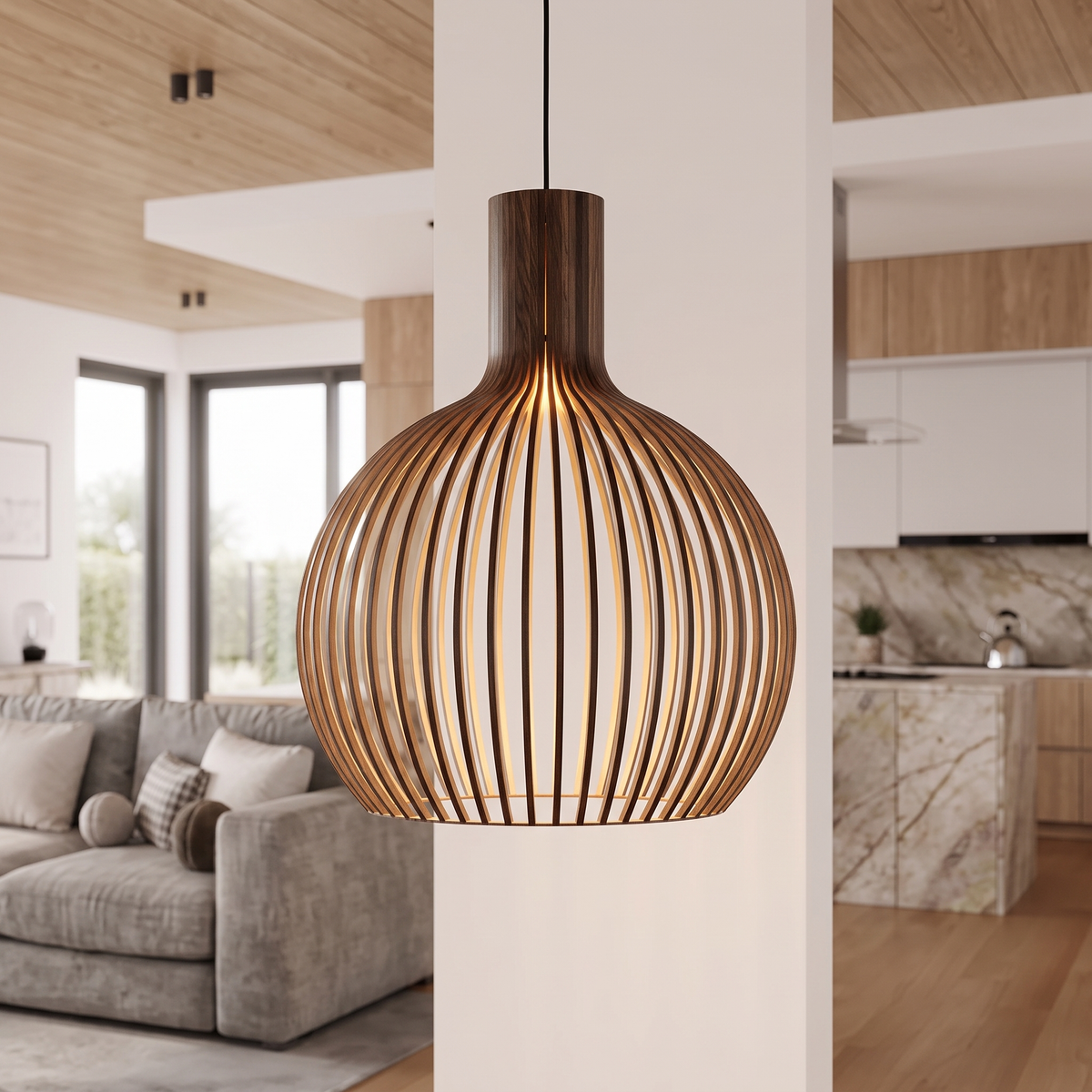 Sicalu Aska wooden pendant light image 5